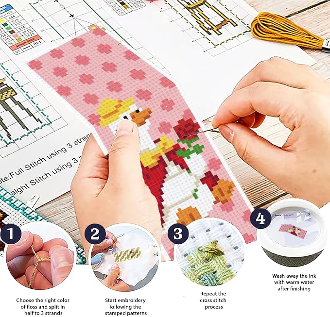 ACRNIGHEET 6PCS Cross Stitch Bookmark Kit - Image 4