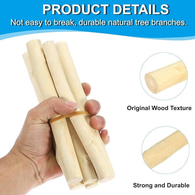 PATIKIL 4 Pcs / 30cm Wood Log Sticks, 0.6-1.2inch in Diameter Natural Driftwood - Image 3