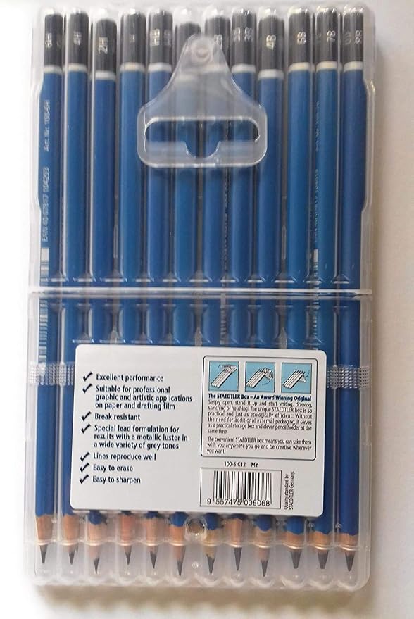 Staedtler Mars Lumograph Pencil Set – 12 Premium Graphite Drawing Pencils - Image 7