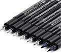 Muchcute Micro Fineliner Drawing Art Pens: 8 Black Fine Line Waterproof Ink Set by Muchcute