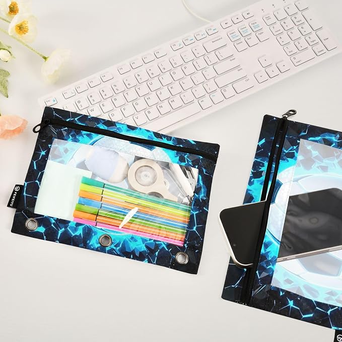 3D Soccer Football Blue Pencil Pouch - Image 5