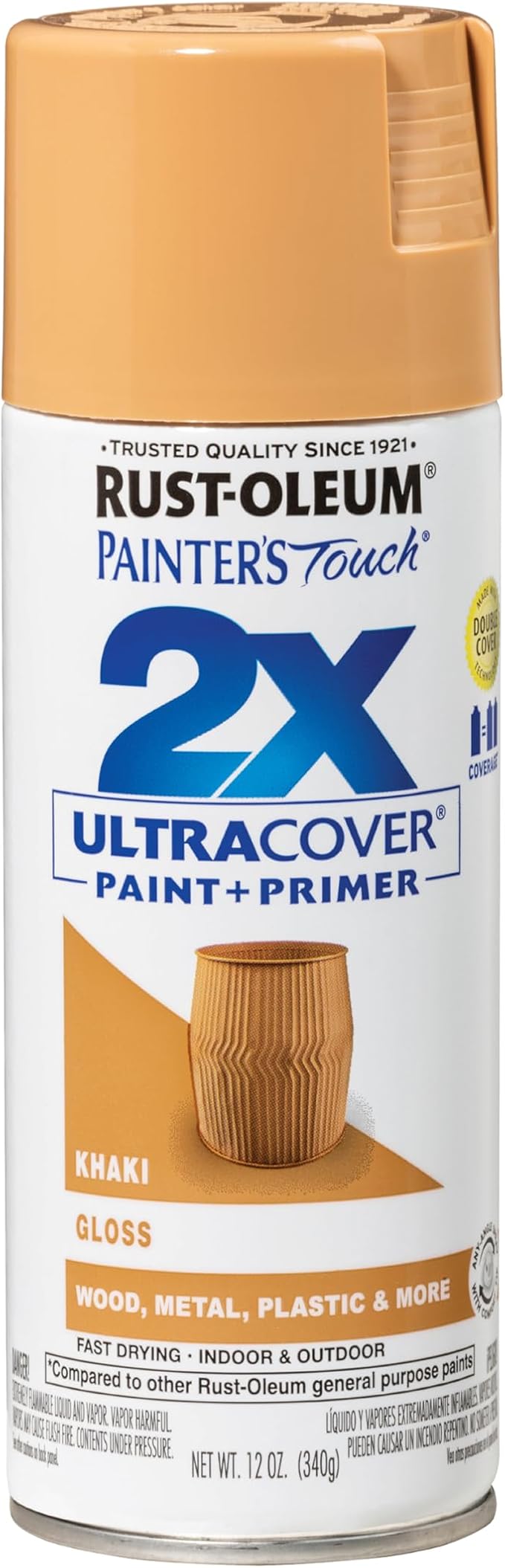 Rust-Oleum Painter's Touch 2X Ultra Cover Spray Paint, Gloss Khaki | Indoor and by Rust-Oleum