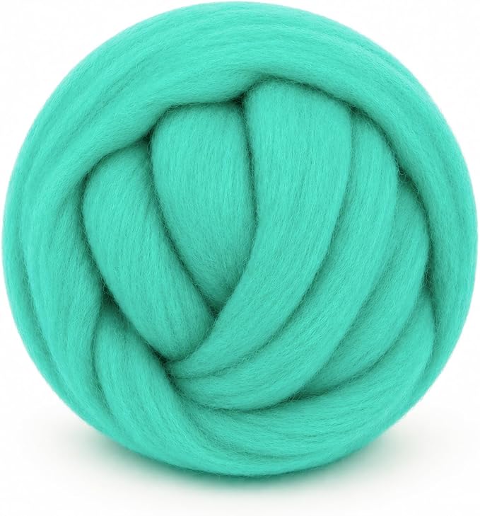 1.76oz Wool Roving: Needle Felting Wool White Roving Wool Felting Supplies Pure by Gipony