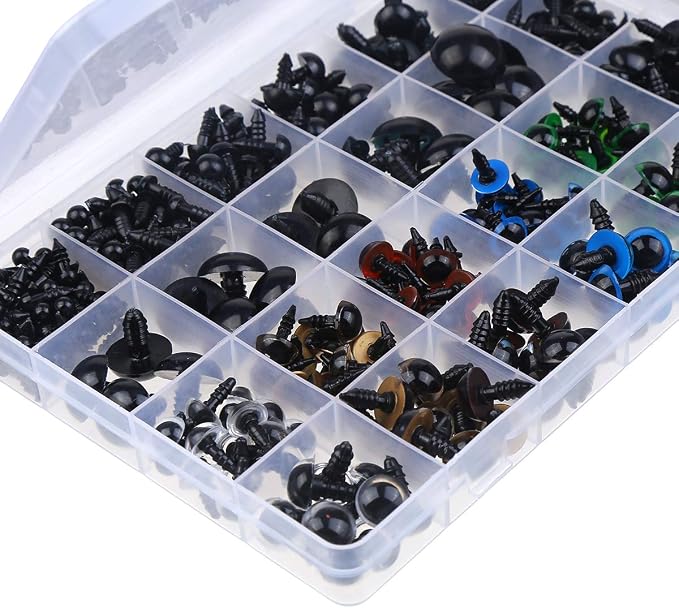 370 PCS 5mm-20mm Solid Black Eyes - Image 2