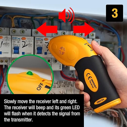 allsun AC 100-120V Circuit Finder Non-Contact Voltage Sensor Auto-Sensing Receiver Transmitter Locates AC Circuits Fuses
