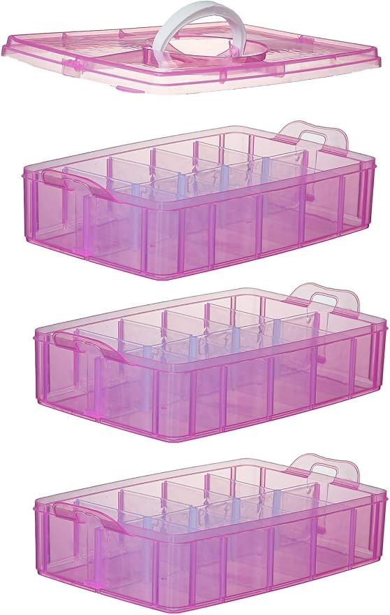 Sooyee Bead Organizer, 3-Tier Craft Organizers and Storage, Stackable Storage - Image 4