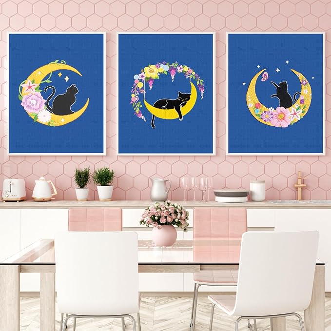 Louise Maelys 3 Sets Cat Moon Embroidery Kits - Image 6