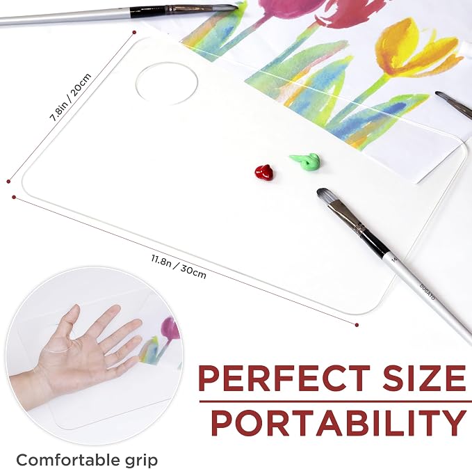 DUGATO Clear Acrylic Paint Palette, 15.7 x 11.8 in | Medium Size Palette - Image 2
