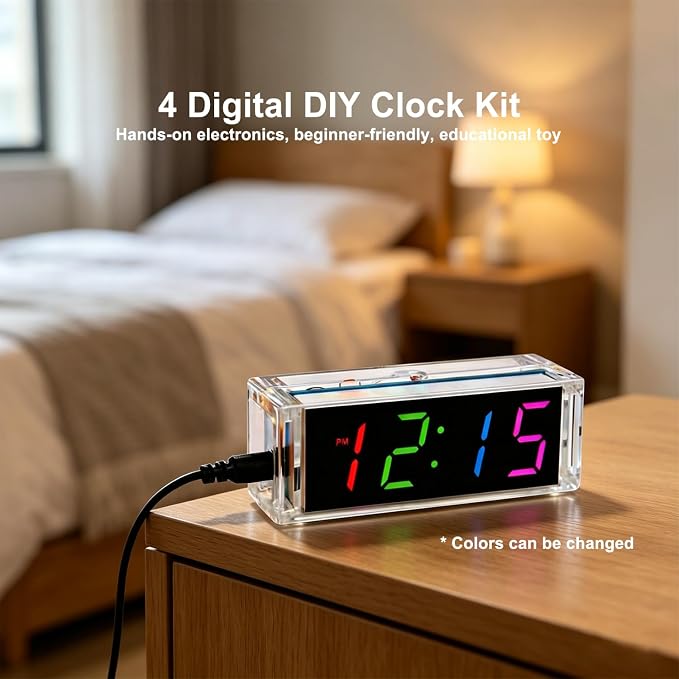 ISolderStore Soldering Practice Kits 4 Digital DIY Clock Kits Color Electronic - Image 6