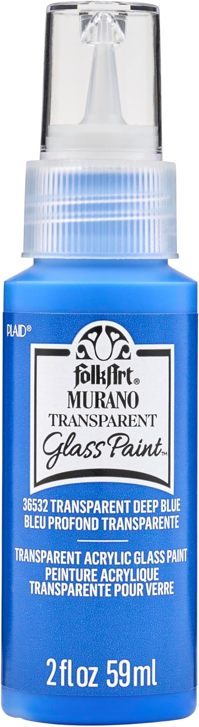 FolkArt Murano Transparent Acrylic Glass Paint, Deep Blue, 2 fl oz by FolkArt