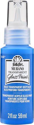 FolkArt Murano Transparent Acrylic Glass Paint, Deep Blue, 2 fl oz by FolkArt