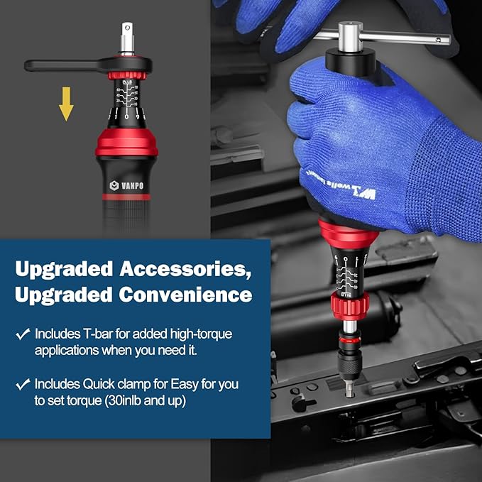 Torque Screwdriver, 64 Pcs 10-70 Inch Pound Torque Screwdriver Set with T-Bar & S2 Bits, Accurate 1/4" Small Torque Wrench Screwdriver for Bike, Scope Mounting & Device Assembly