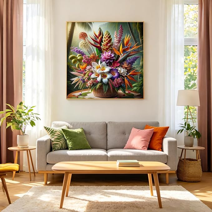 Tropical Flower Bouquet Diamond Painting Kit - Image 2