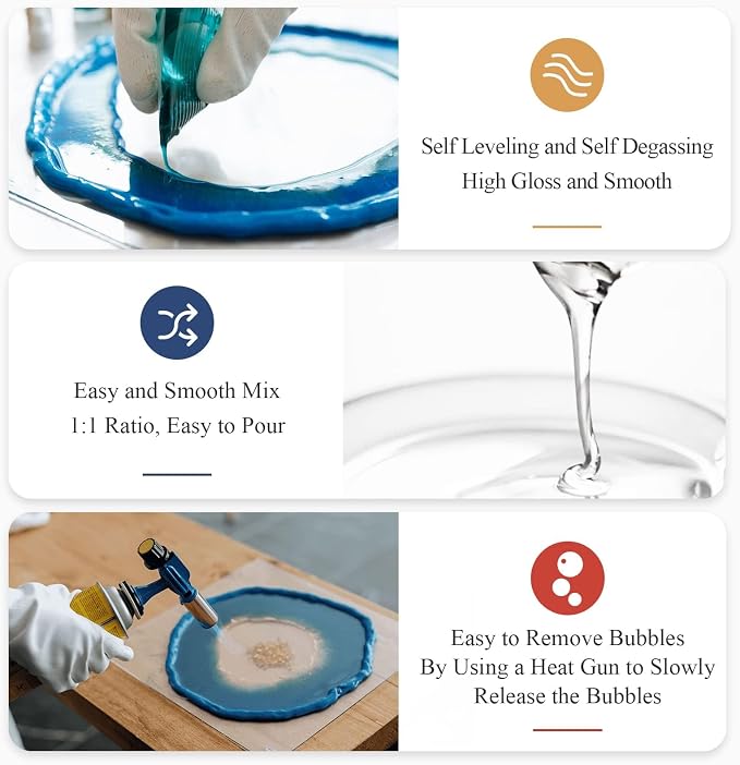 Epoxy Resin, 32OZ Epoxy Resin Crystal Clear, Not-Yellowing No-Bubble, Self - Image 4