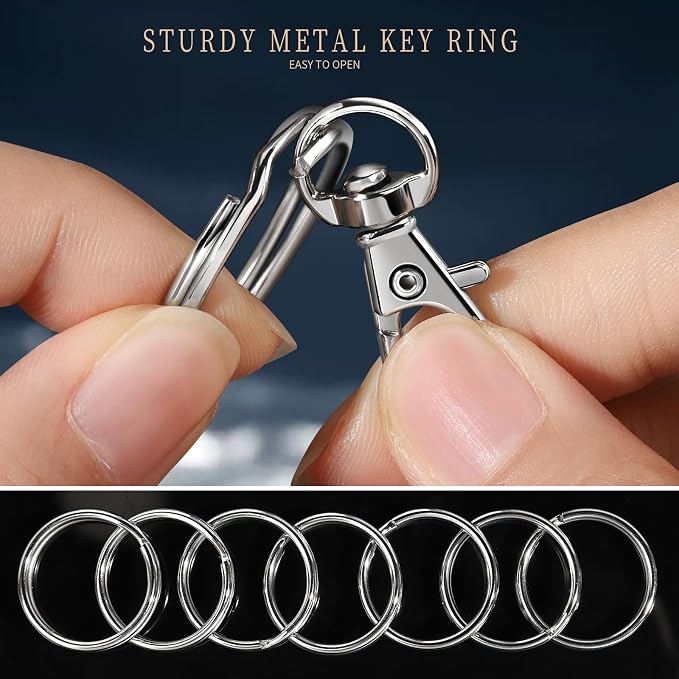 LEOBRO 140PCS Snap Hooks and Metal Key Rings, Jewelry Making, Art Crafts - Image 5