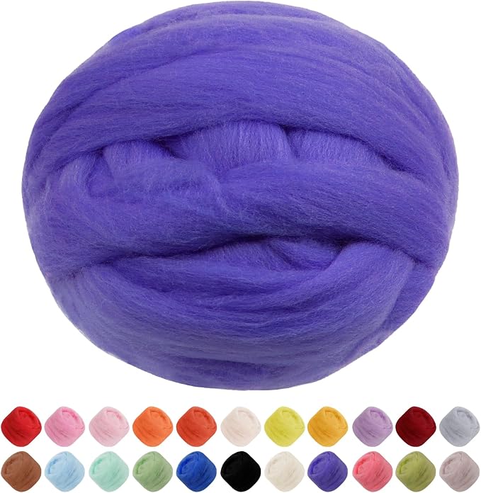 JeogYong Needle Felting Wool, 7.05oz Wool Roving Chunky Wool Yarn, Wet Felting by JeogYong