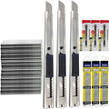 30 Snap Off Utility Knife Blades 9mm Auto Lock Retractable Craft Cutters by WEKOIL