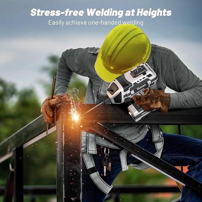 Portable Welding Machine 110V with Auto Darkening Goggles: Handheld IGBT Inverter ARC Welder Gun Stick Welder - 6 Variable Current Adjustment for 3/32"-1/8" Rods and DIY, Professional Use,Repair(Grey)