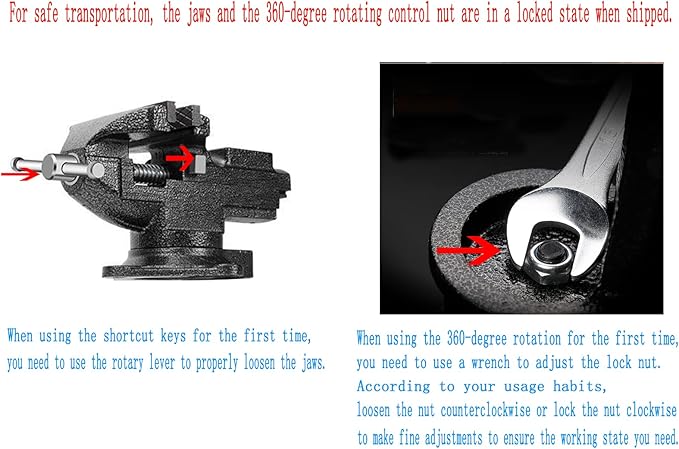 MYTEC Bench Vise or Table Vise, multifunctional jaw, multi-functional Combined Vise with Quick Adjustment, Universal Rotate 360° Work Clamp-On Vise, 3.3" black