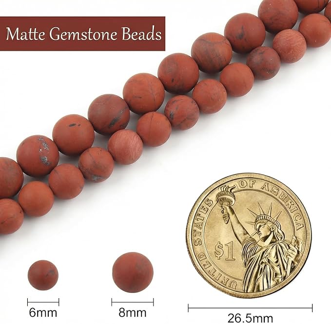 6mm Matte Red Turquoise Bead, 15-Inch Matte Round Loose Stone Beads - Image 3