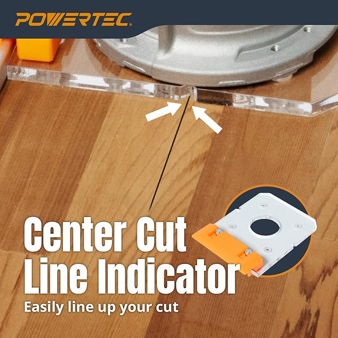 POWERTEC 72019 Router Guide Rail Adapter for DeWalt DWP611 and DCW600B Fixed Base Trim Routers - Compatible with Powertec, Makita, Festool, Milwaukee, Kreg ACS, WEN, Triton, Ridgid Guide Rails
