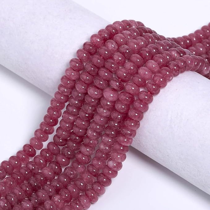 Songxi 5x8mm Natural Pink Tourmaline Stone Rondelle Beads, Gemstone - Image 7