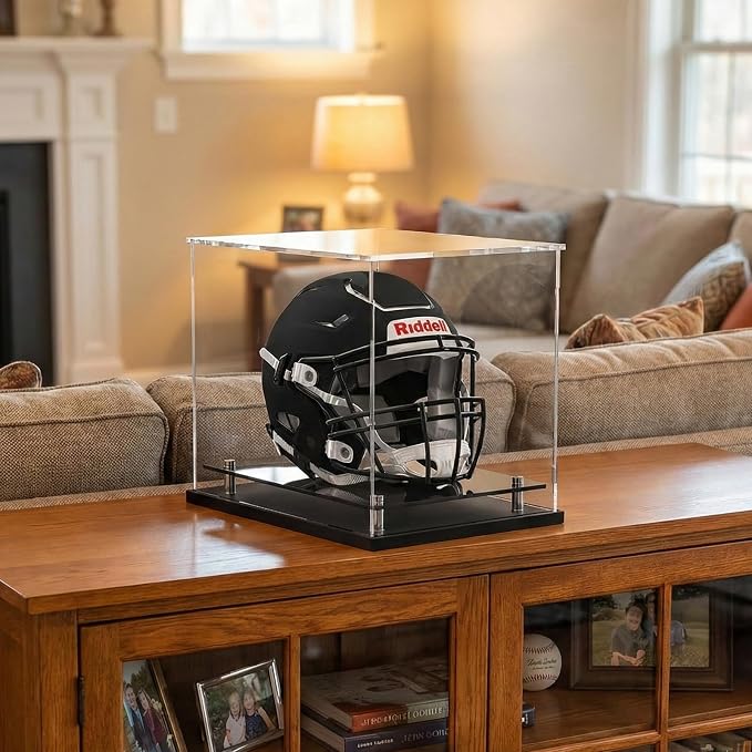 Football Helmet Display Case Full Size, Acrylic Helmet Display Case Black - Image 5