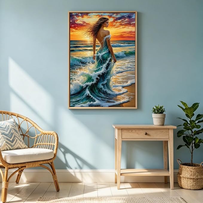 Ocean Wave Woman Diamond Painting Kit - Image 4