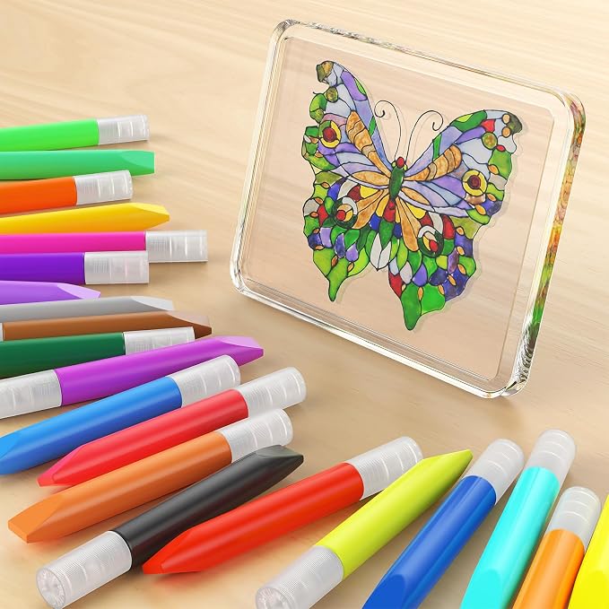 48 Pcs Suncatcher Paint Pens Stained Glass Paint Pigment Window Art Pens - Image 7