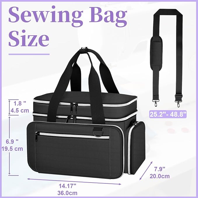 Anitor Large Sewing Supplies Organizer, Double Layer Sewing Storage Organizer - Image 3