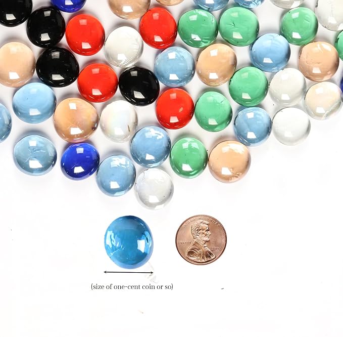 0.5LB Flat Glass Pebbles for Vase, Glass Gem Stones for Aquarium, Decorative - Image 3