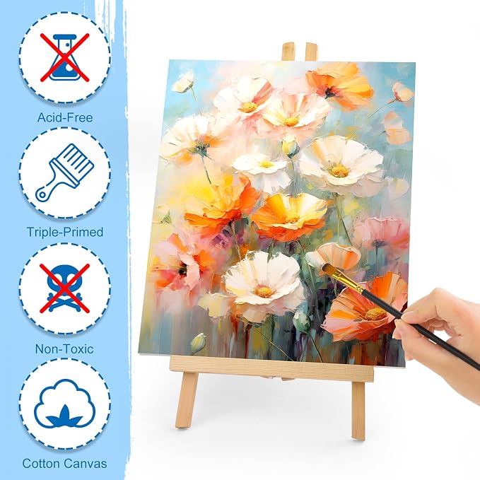 ESRICH Stretched Canvas for Painting, 2 Pack 9x12 Inch Canvas Value Pack - Image 4