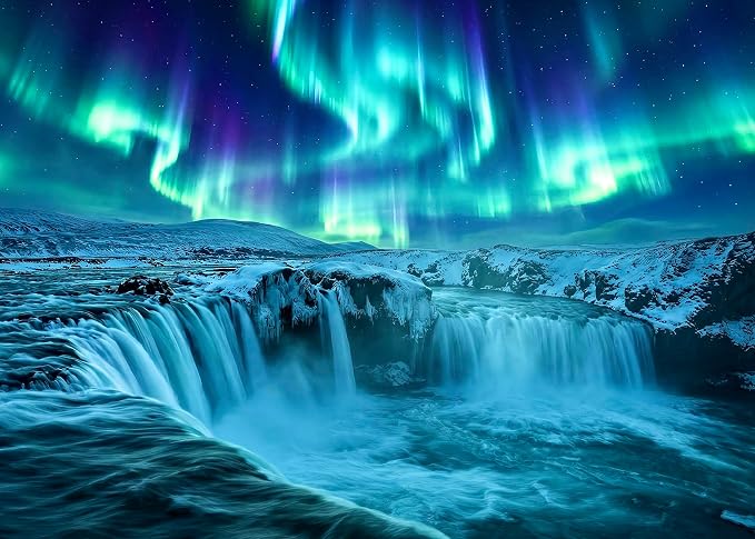Aurora Waterfall Puzzles for Adults 1000 Pieces, Impossible Hard Challenging by FLYHOUR