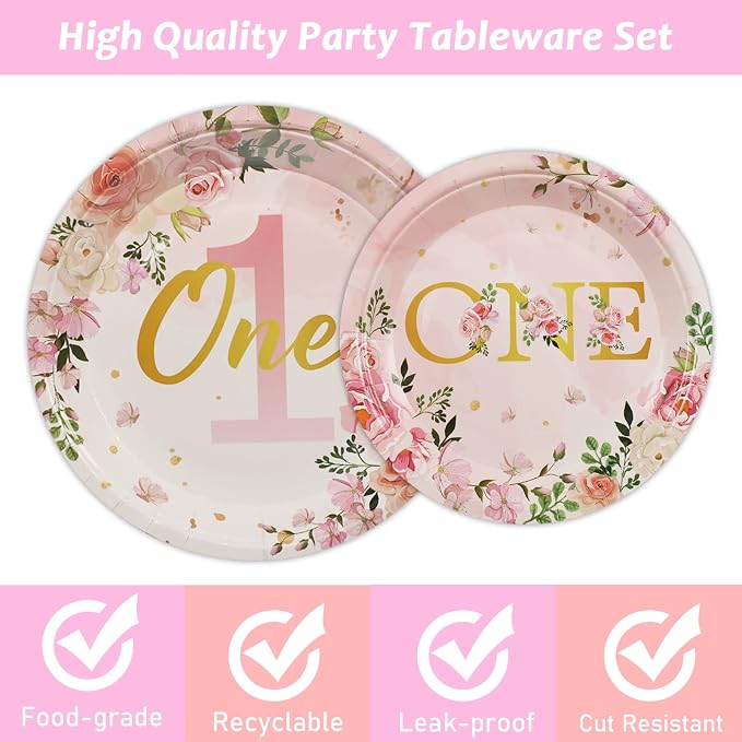 96Pcs 1st Birthday Party Supplies - Image 4