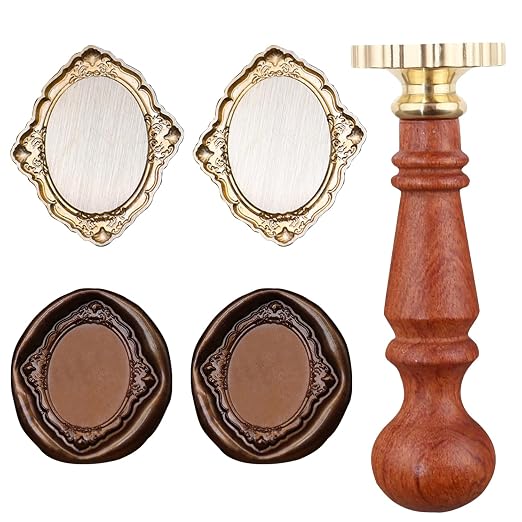 Frame Wax Seal Stamp Kit, 3D Embossed Relief Carving Wax Seal Stamp Head and by HOSEALING