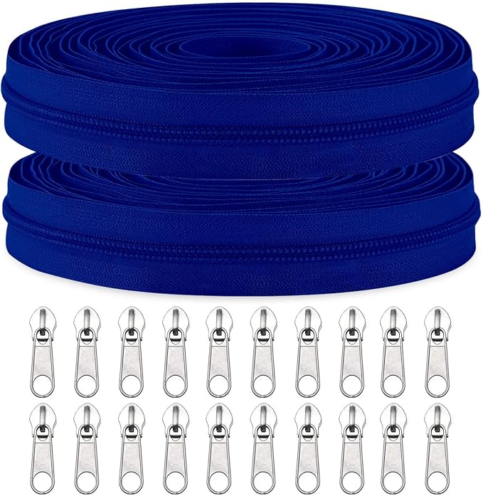 The Yards Bulk Navy Blue Nylon Coil Zipper, 10 Yards, Replacement Zippers by Zipper