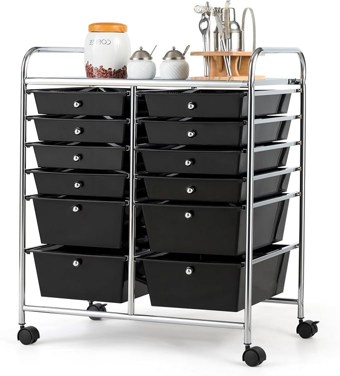 BECOMFORT 12-Drawer Rolling Cart by BECOMFORT