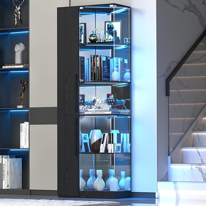 VersionTECH. Glass Display Cabinet - Image 8