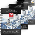 ARTEZA Watercolor Paper, 30 Sheets Each, 5.5x8.5 Inches Water Pad, Spiral Bound by ARTEZA