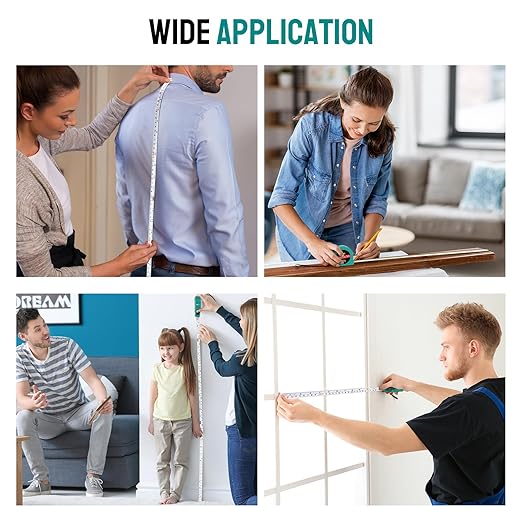 50 Pcs 6 FT Mini Tape Measure Retractable Bulk Small Measuring Tape Pocket Size Measurement Tool for Operation Christmas Items Party Favor Gifts Stuffers for Men(Water Green)