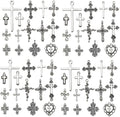 WOCRAFT 120pcs Antique Silver Cross Charms by WOCRAFT
