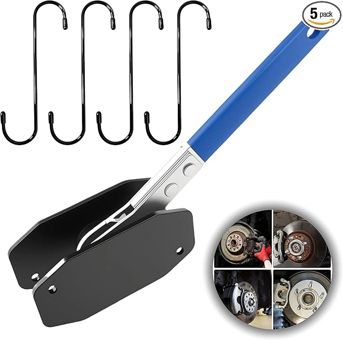 Brake Caliper Compression Tool - Caliper Piston Compressor with 4 Brake Caliper Hooks, Brake Pad Spreader for Single/Twin/Quad Piston Calipers