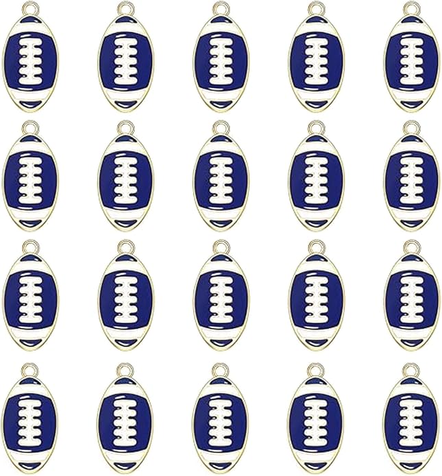 20PCS Sports Charms Enamel Basketball Baseball Pendant Charms by ANGLESJELL