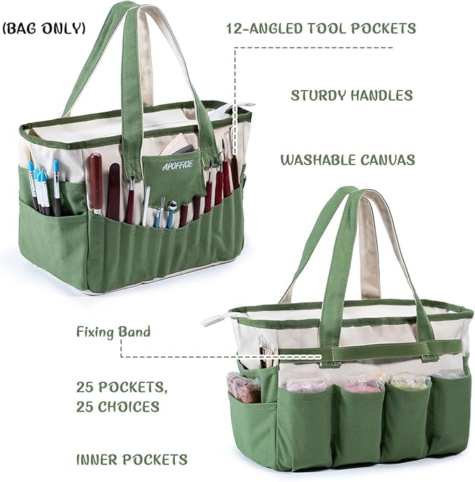 Pottery Tools Bag with Pockets for Clay Sculpting Tools, Ceramic Tools– Art - Image 3