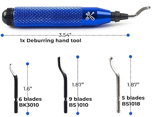 Deburring Tool Kit with 20 High-Speed-Steel Blades | Edge Burr Remove for Metal, PVC Plumbing Pipe, 3D Printing, Plastic, Copper, Resin Art
