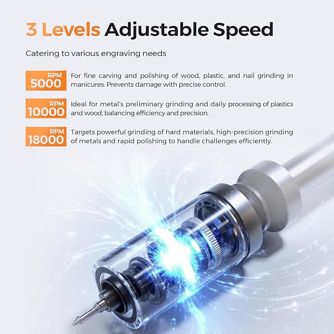 Portable Cordless Engraving Pen, Rechargeable Engraver Pen for Artists & DIYers, Engraving 60+ Surfaces, Free 7 Bits, Beginner Friendly Etching Tool for Customization Metal Wood Glass Plastic