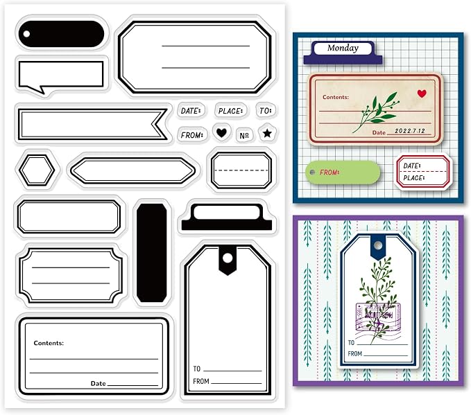 GLOBLELAND Label Clear Stamps Bookmark Silicone Clear Stamp Notes Transparent by GLOBLELAND