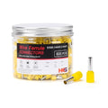 HKS 800PCS Wire Ferrule Connectors - AWG 14-2.5mm² Copper Barrel Pin Cord Ends Insulated Ferrules Terminals - E2508 Yellow