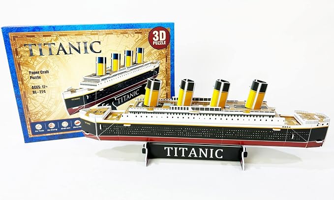Brick Loot Titanic Ship Paper Craft Kit 3D Puzzle, 30 Piece Ocean Liner Model - Image 3