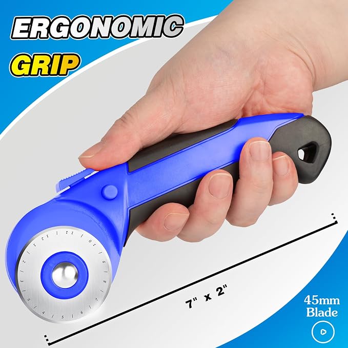 DIYSELF 45mm Rotary Cutter for Fabric, Fabric Cutter Rotary Tool - Image 5